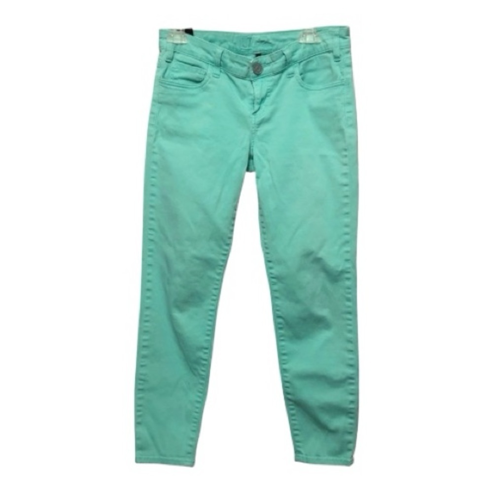 Kut From The Kloth Green Marilyn Ankle Skinny Jeans Cotton Spandex 31x26 size 4
